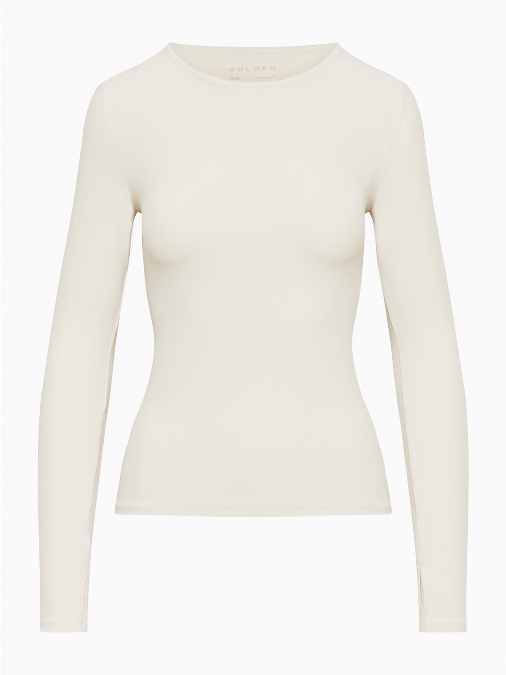 Aritzia Butter Essential Long Sleeve Tee in Light Beige